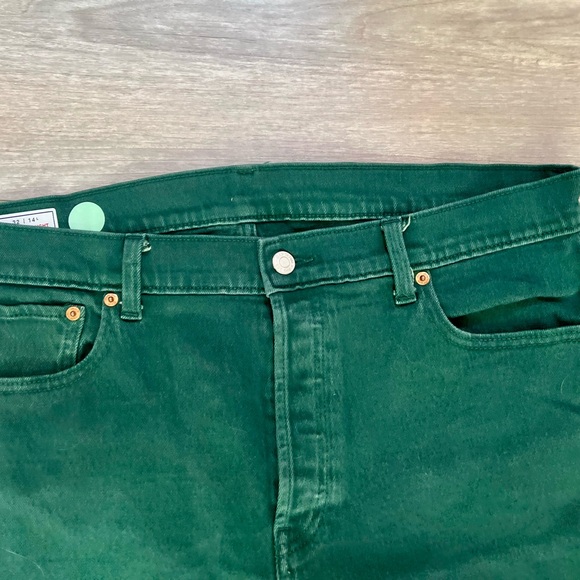 GAP | Hunter Green Cheeky Straight Hi Rise Cropped Jeans Raw Hem (32L/14L) Long - Picture 3 of 5